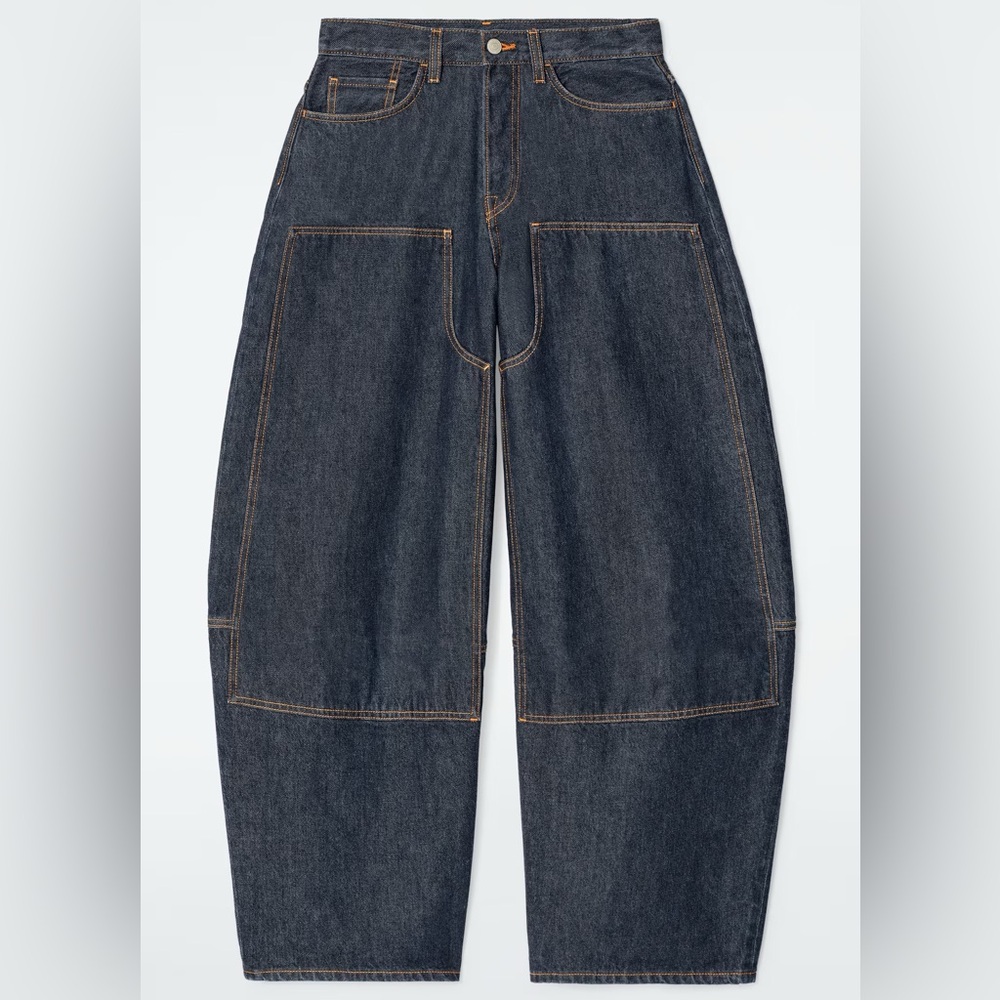 COS Western Barrel Leg Raw Denim Pants